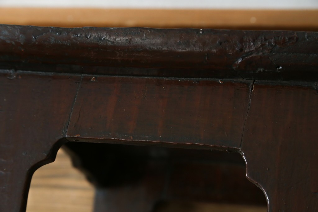 アジアンアンティーク　李朝小盤　入隅の意匠が味わい深い海州盤　(R-086258)