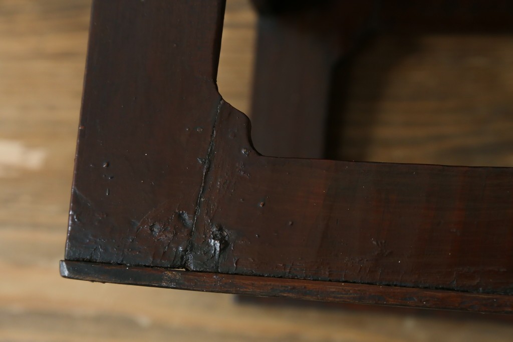 アジアンアンティーク　李朝小盤　入隅の意匠が味わい深い海州盤　(R-086258)