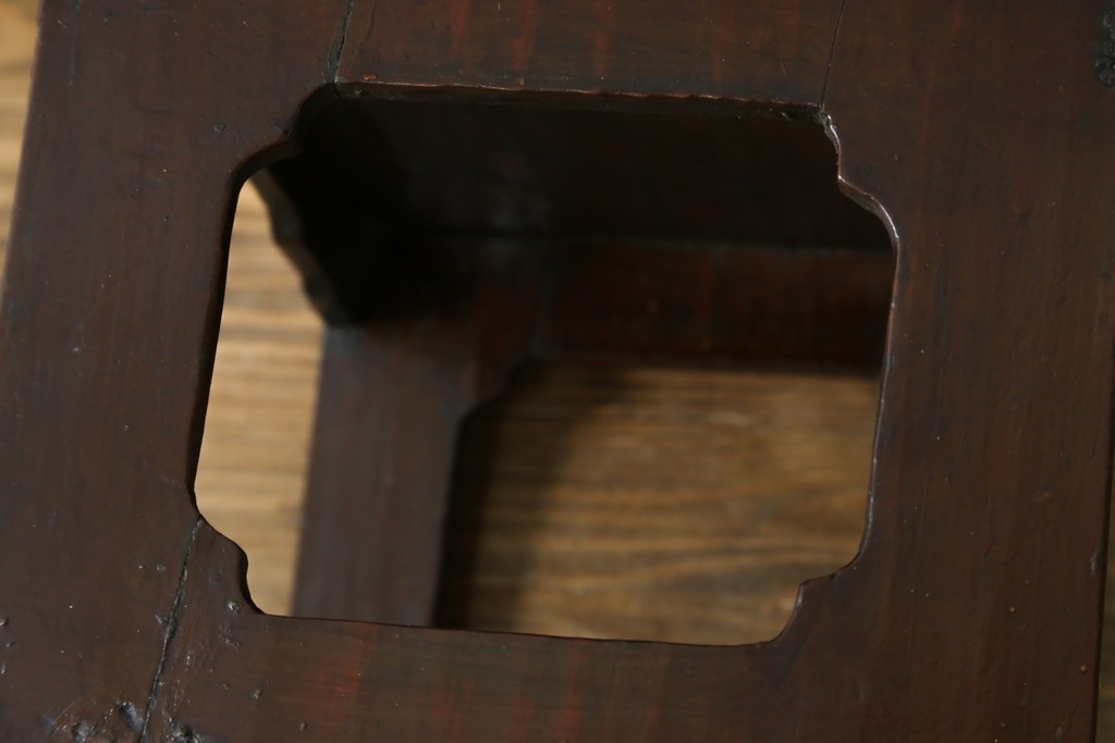 アジアンアンティーク　李朝小盤　入隅の意匠が味わい深い海州盤　(R-086258)