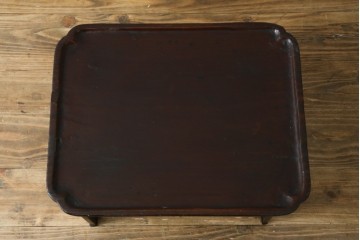 アジアンアンティーク　李朝小盤　入隅の意匠が味わい深い海州盤　(R-086258)