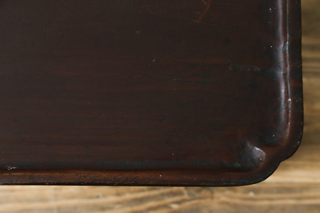 アジアンアンティーク　李朝小盤　入隅の意匠が味わい深い海州盤　(R-086258)