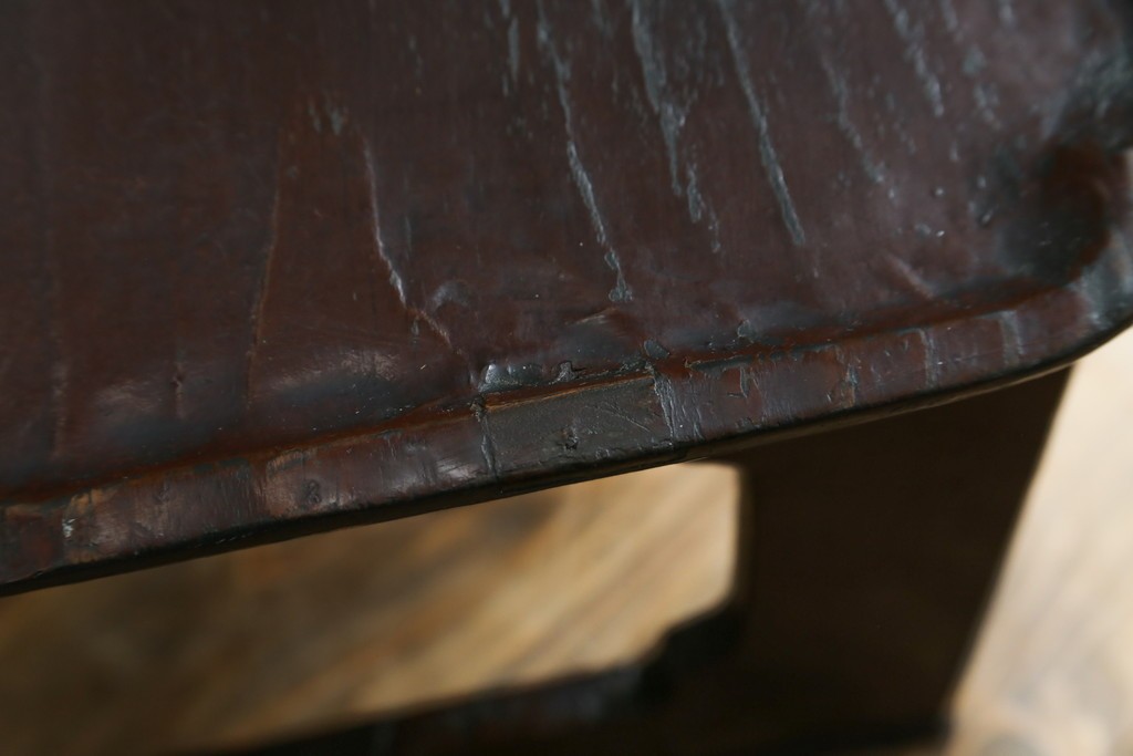 アジアンアンティーク　李朝小盤　入隅の意匠が味わい深い海州盤　(R-086258)