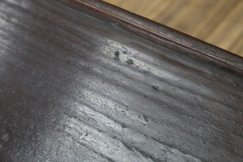 アジアンアンティーク　李朝小盤　入隅の意匠が味わい深い海州盤　(R-086258)