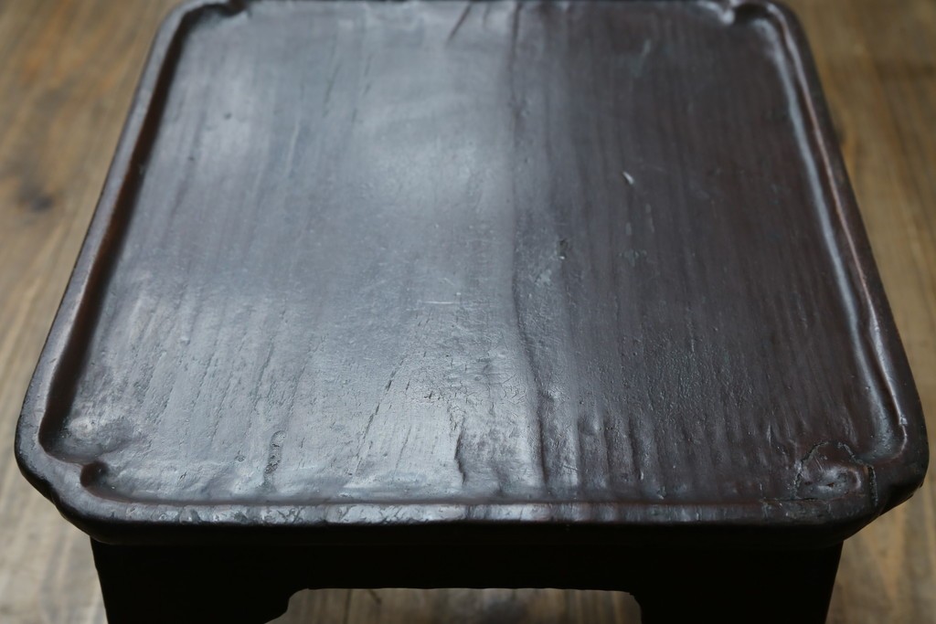 アジアンアンティーク　李朝小盤　入隅の意匠が味わい深い海州盤　(R-086258)