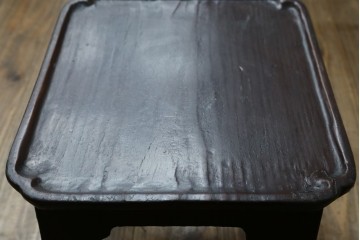 アジアンアンティーク　李朝小盤　入隅の意匠が味わい深い海州盤　(R-086258)