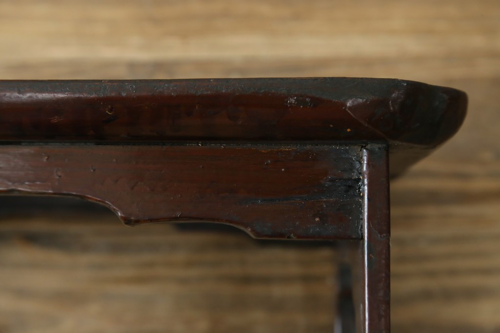 アジアンアンティーク　李朝小盤　入隅の意匠が味わい深い海州盤　(R-086258)