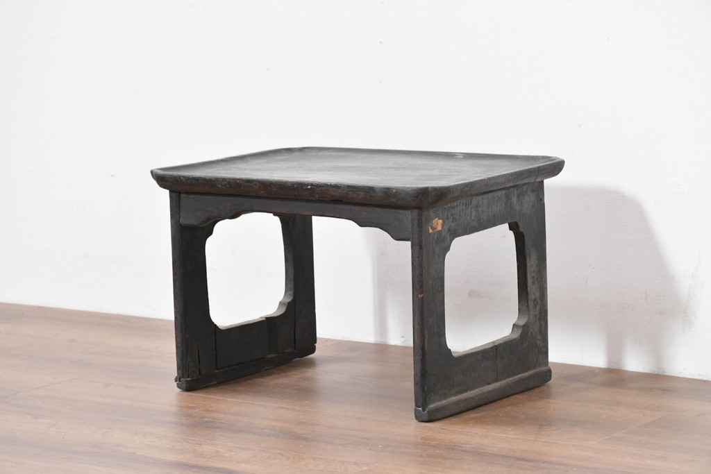 アジアンアンティーク　李朝小盤　入隅の意匠が味わい深い海州盤　(R-086259)