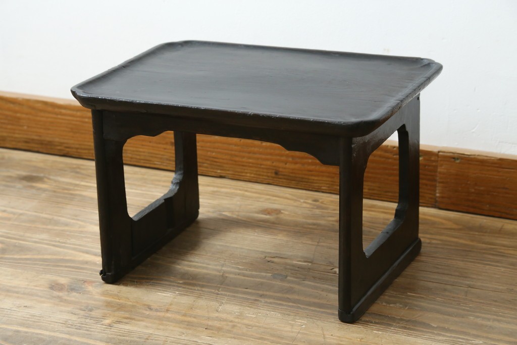 アジアンアンティーク　李朝小盤　入隅の意匠が味わい深い海州盤　(R-086259)