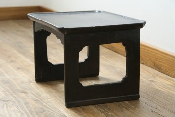 アジアンアンティーク　李朝小盤　入隅の意匠が味わい深い海州盤　(R-086259)