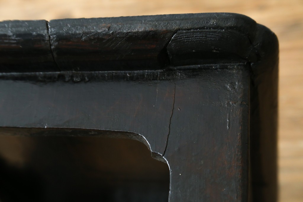 アジアンアンティーク　李朝小盤　入隅の意匠が味わい深い海州盤　(R-086259)