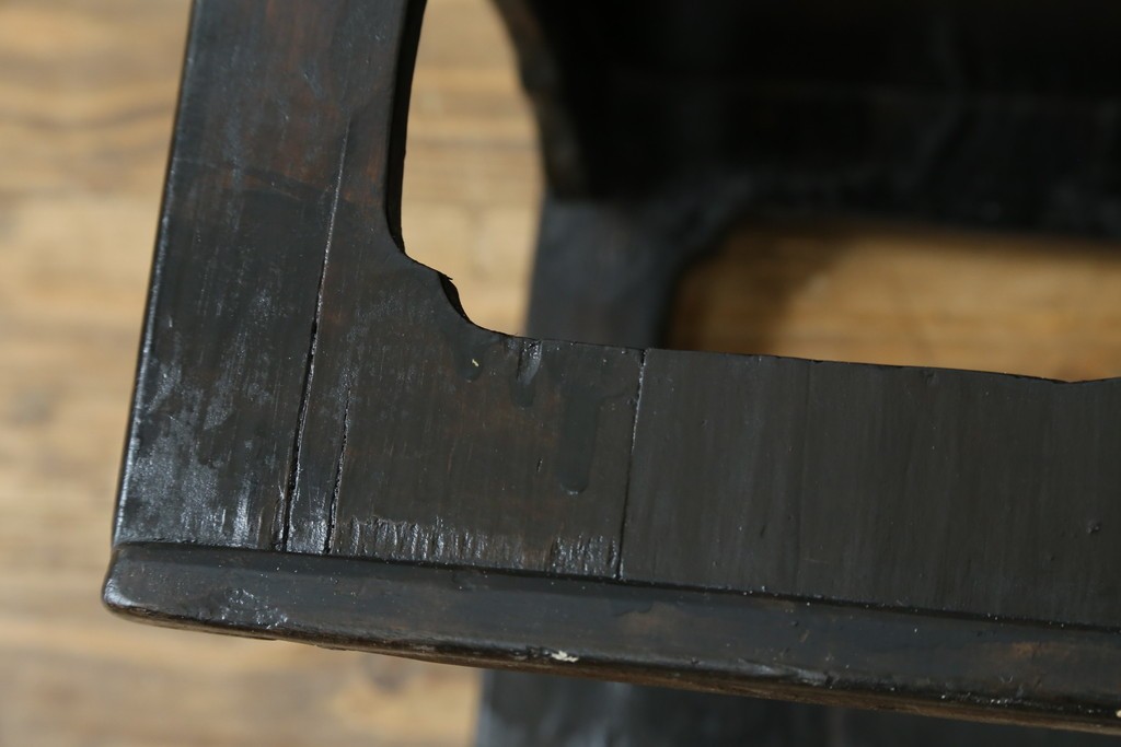 アジアンアンティーク　李朝小盤　入隅の意匠が味わい深い海州盤　(R-086259)