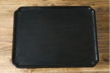 アジアンアンティーク　李朝小盤　入隅の意匠が味わい深い海州盤　(R-086259)