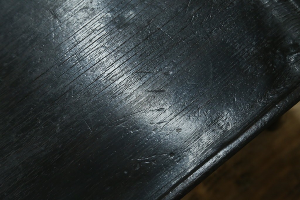 アジアンアンティーク　李朝小盤　入隅の意匠が味わい深い海州盤　(R-086259)