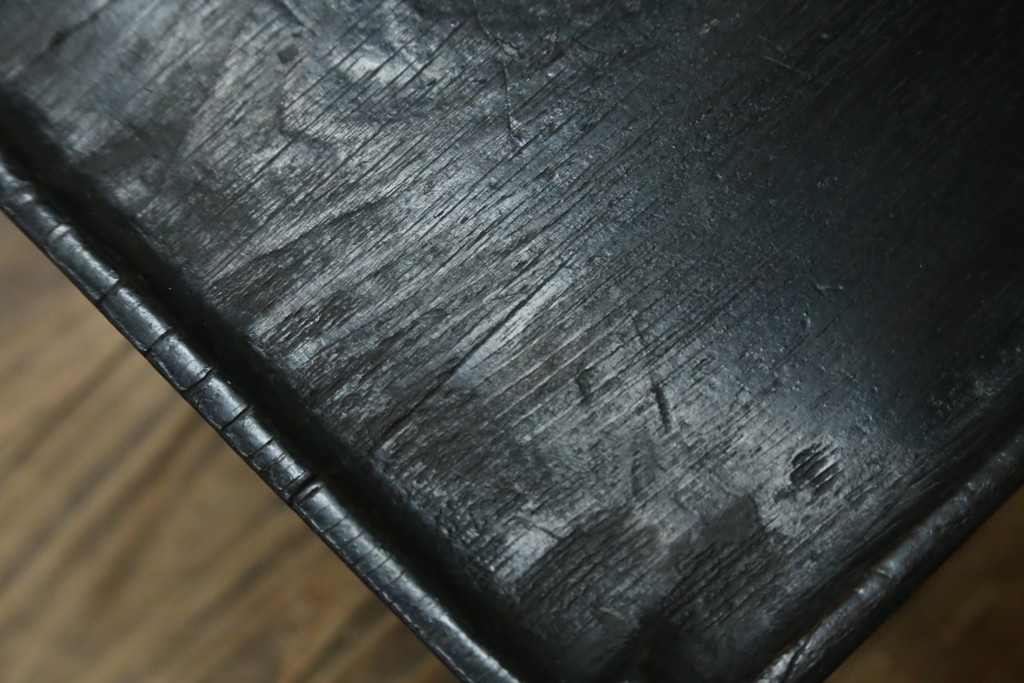 アジアンアンティーク　李朝小盤　入隅の意匠が味わい深い海州盤　(R-086259)