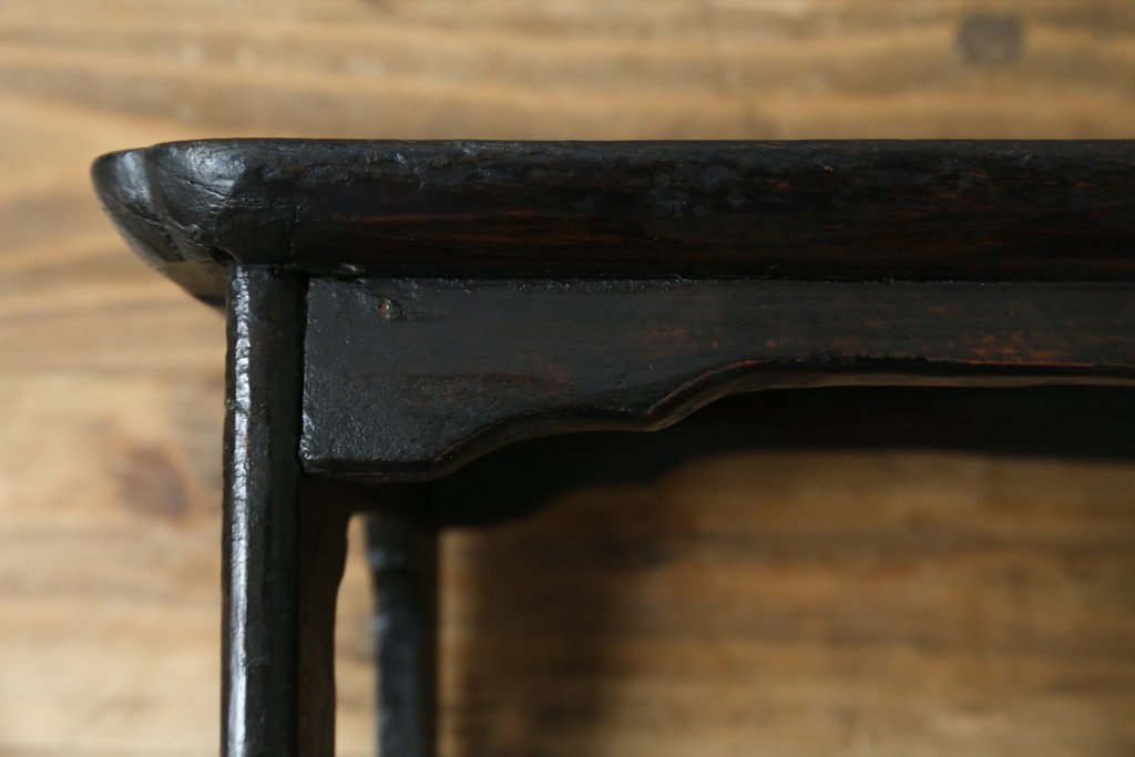 アジアンアンティーク　李朝小盤　入隅の意匠が味わい深い海州盤　(R-086259)