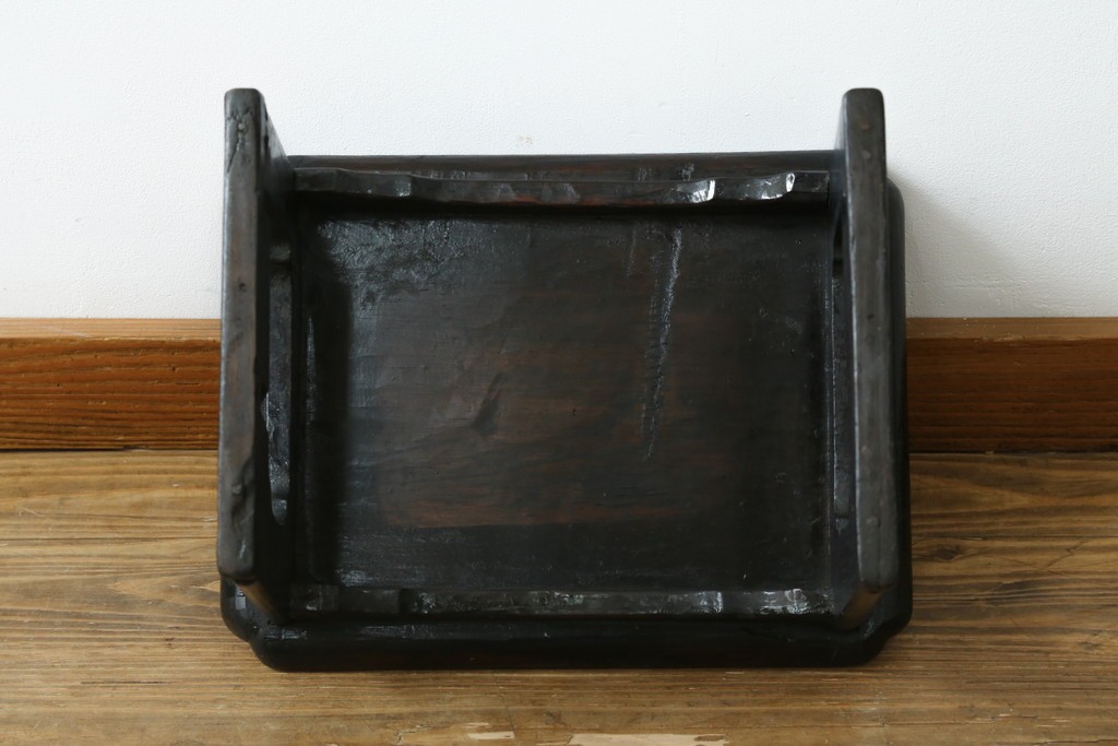 アジアンアンティーク　李朝小盤　入隅の意匠が味わい深い海州盤　(R-086259)