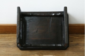 アジアンアンティーク　李朝小盤　入隅の意匠が味わい深い海州盤　(R-086259)