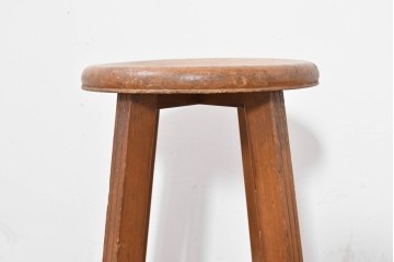 和製アンティーク　昭和初期　栓材　丸座面の素朴なスツール　(R-086260)
