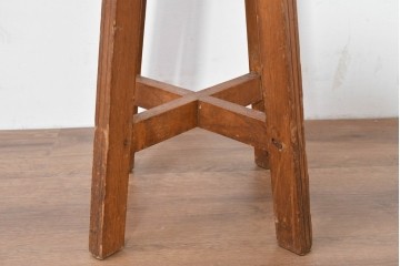 和製アンティーク　昭和初期　栓材　丸座面の素朴なスツール　(R-086260)