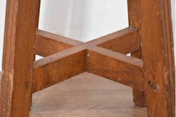 和製アンティーク　昭和初期　栓材　丸座面の素朴なスツール　(R-086260)