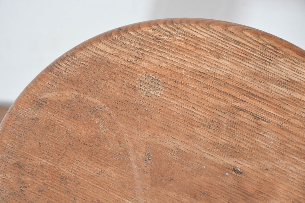 和製アンティーク　昭和初期　栓材　丸座面の素朴なスツール　(R-086260)