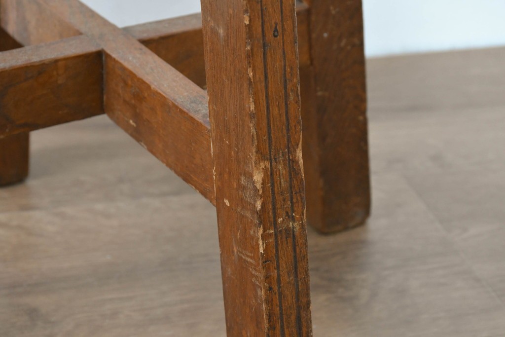 和製アンティーク　昭和初期　栓材　丸座面の素朴なスツール　(R-086260)