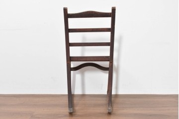 韓国アンティーク　時代物　李朝民芸家具　曲線デザインの素朴なアームレスチェア　(R-086261)