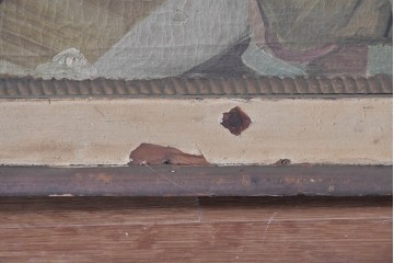 和製アンティーク　当時物　「ゾーシン粉末石鹸」　戦前の商店の木製看板　(R-086270)