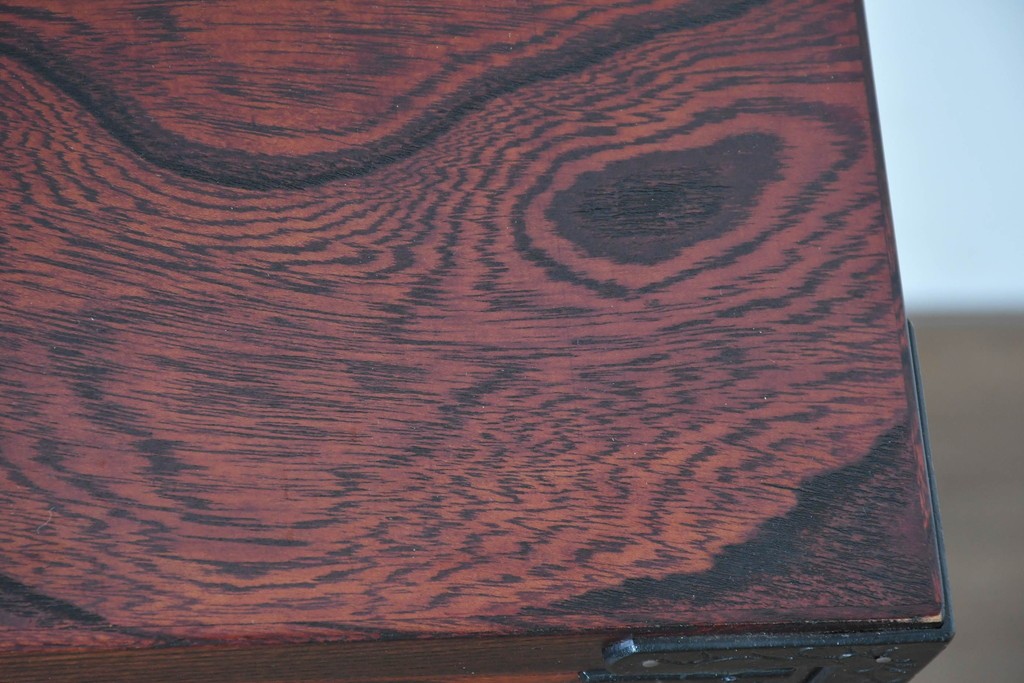 中古　岩谷堂箪笥　漆塗り　波打つ木目が美しい三尺整理箪笥　(R-086279)