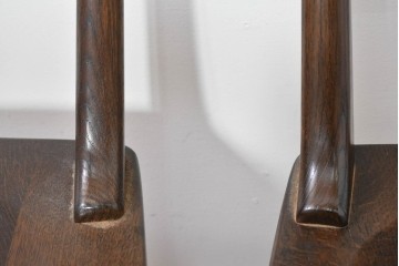 中古　美品　柏木工(KASHIWA)　WILDERNESS(ウィルダネス)　レトロカントリーな素朴さが魅力のダイニングチェア2脚セット　(R-086281)