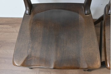 中古　美品　柏木工(KASHIWA)　WILDERNESS(ウィルダネス)　レトロカントリーな素朴さが魅力のダイニングチェア2脚セット　(R-086281)