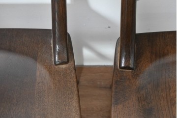 中古　美品　柏木工(KASHIWA)　WILDERNESS(ウィルダネス)　レトロカントリーな素朴さが魅力のダイニングチェア2脚セット　(R-086281)