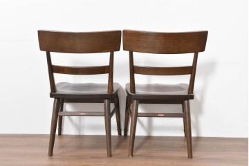 中古　美品　柏木工(KASHIWA)　WILDERNESS(ウィルダネス)　レトロカントリーな素朴さが魅力のダイニングチェア2脚セット　(R-086281)