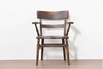 中古　美品　柏木工(KASHIWA)　WILDERNESS(ウィルダネス)　レトロカントリーな素朴さが魅力のアームチェア　(R-086283)