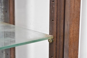 《台輪取り付け加工費込み》　中古　美品　カリモク家具(karimoku)　domani(ドマーニ)　Morganton(モーガントン)　ヒッコリーブラウンの照明付きガラスキャビネット　(R-086287)