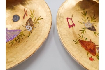 千家十職　塗師 中村宗哲　海松貝絵が美しい蒔絵の蛤香合　共箱付き　(R-086292)