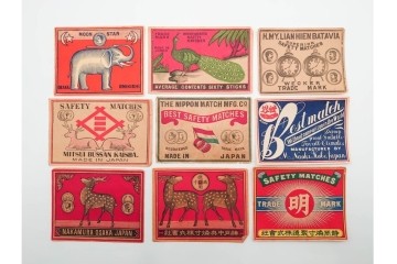 戦前　当時物　中国輸出用・日本など　大判サイズのマッチラベル44枚セット　(R-086294)