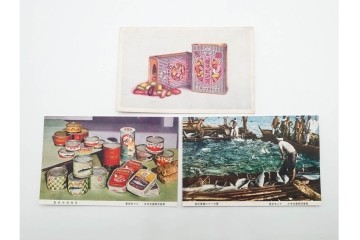 戦前　グリコ・森永・明治チョコレート・ライオン歯磨・カルピス・特別大演習観艦式などの絵葉書19枚セット　(R-086299)