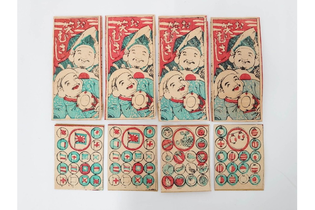 大正期　むさし　木版画の紙玩具　絵札21点セット　(R-086301)