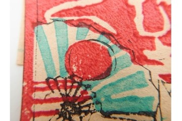 大正期　むさし　木版画の紙玩具　絵札21点セット　(R-086301)