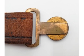 旧日本軍　中国・台湾総督府関連　円形意匠のベルト&バックル　(R-086307)