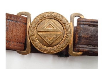 旧日本軍　中国・台湾総督府関連　円形意匠のベルト&バックル　(R-086307)