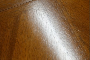 中古　maruni(マルニ木工)　地中海シリーズ　天板の木目が美しいエクステンションテーブル　定価約33万円　(R-086311)