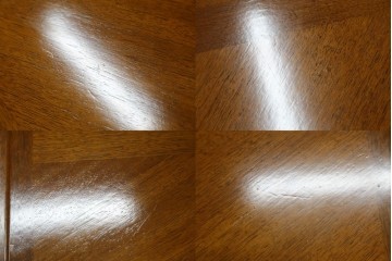 中古　maruni(マルニ木工)　地中海シリーズ　天板の木目が美しいエクステンションテーブル　定価約33万円　(R-086311)