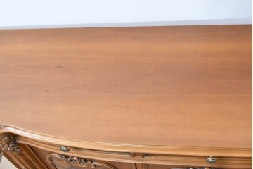 中古　イタリア製　美品　美しい彫刻装飾とマーケットリーが施された特大サイズ(幅2.5メートル)のサイドボード　定価約175万円　(R-086312)