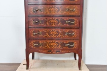 中古　六本木アピス(APIS)取り扱い　イタリア最高級家具　MARCONI ARTE(マルコーニ アルテ)　象嵌装飾が芸術品のような存在感を放つチェスト　定価約46万円　(R-086317)