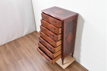 中古　六本木アピス(APIS)取り扱い　イタリア最高級家具　MARCONI ARTE(マルコーニ アルテ)　象嵌装飾が芸術品のような存在感を放つチェスト　定価約46万円　(R-086317)