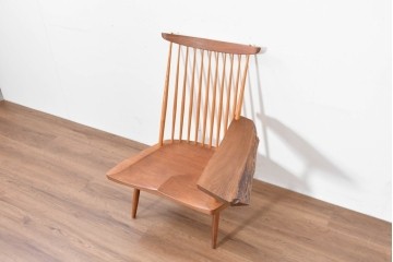 中古　ジョージ・ナカシマ(George Nakashima)　ウォールナット材　LOUNGE ARM(ラウンジアーム)　One Arm(ワンアーム・片肘)　CN103　左アーム付きラウンジチェア　(R-086321)