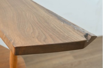 中古　ジョージ・ナカシマ(George Nakashima)　ウォールナット材　LOUNGE ARM(ラウンジアーム)　One Arm(ワンアーム・片肘)　CN103　左アーム付きラウンジチェア　(R-086321)