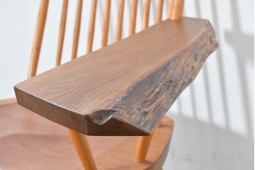 中古　ジョージ・ナカシマ(George Nakashima)　ウォールナット材　LOUNGE ARM(ラウンジアーム)　One Arm(ワンアーム・片肘)　CN103　左アーム付きラウンジチェア　(R-086321)